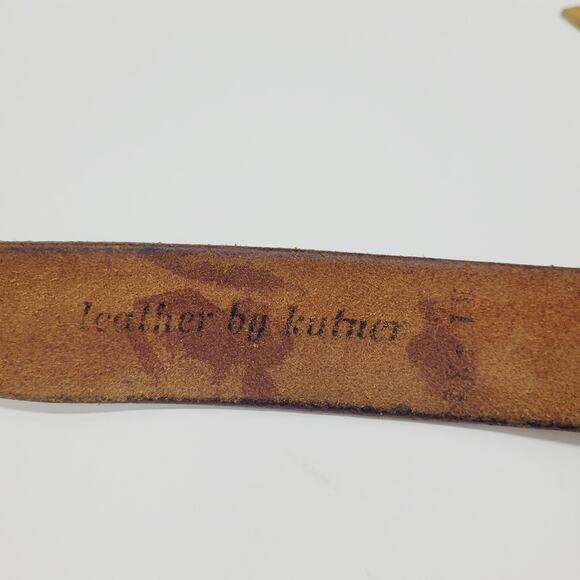 Rare VTG Belt & Buckle Duncan Laurie Solid Brass Leather Collectible Cross 1970 main image 10